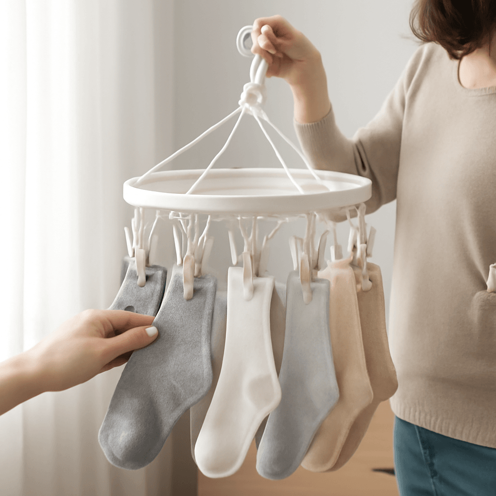 Sokken droogrek met clips – compact product voor snel drogen